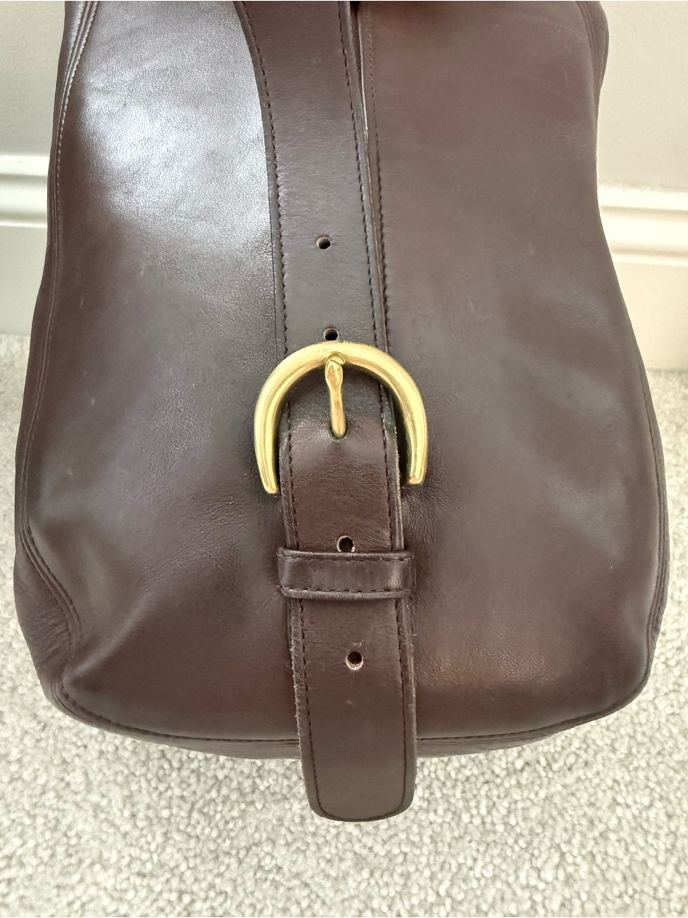 Vintage Coach Soho Sling Shoulder Bag Dark Brown Leather Backpack Purse # 4160 - Picture 4 of 12